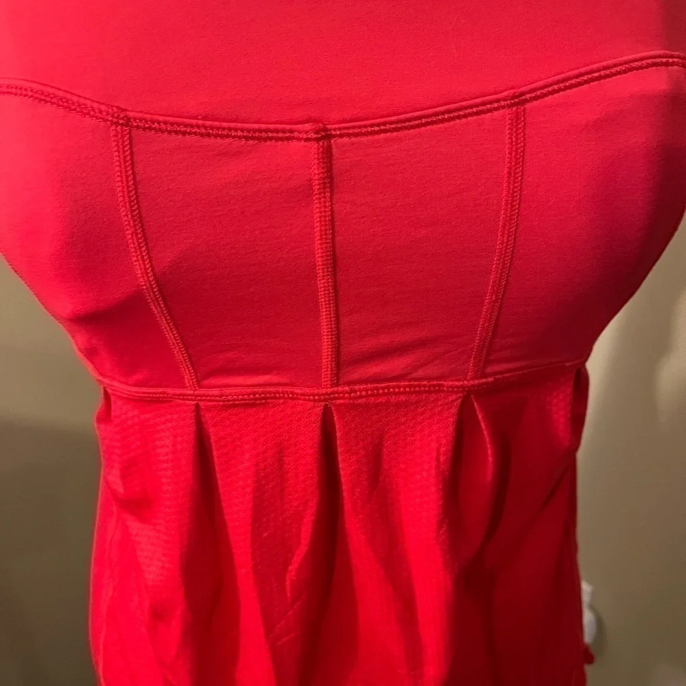 Lululemon Red Drawstring Workout Tank Top Sz 6